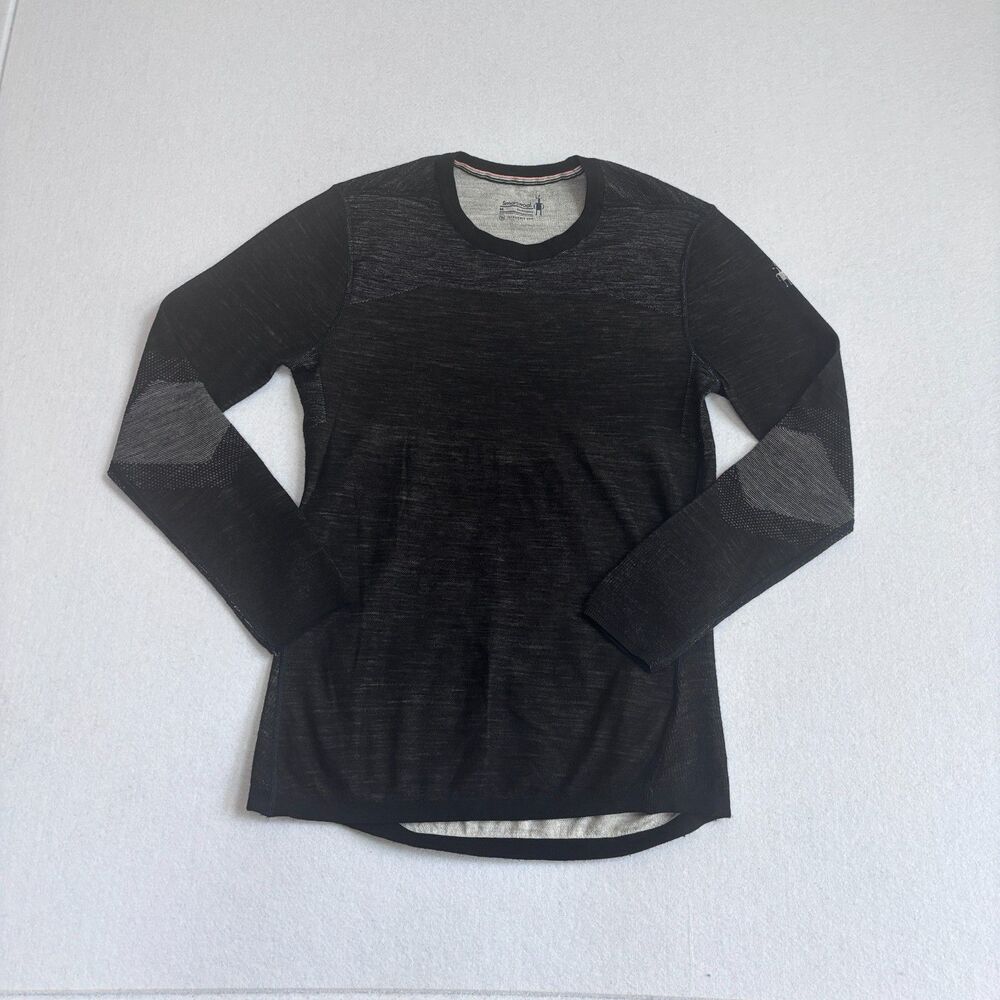 Smartwool Intraknit 200 Thermal Merino Wool Crew Base Layer Top Men's M Black